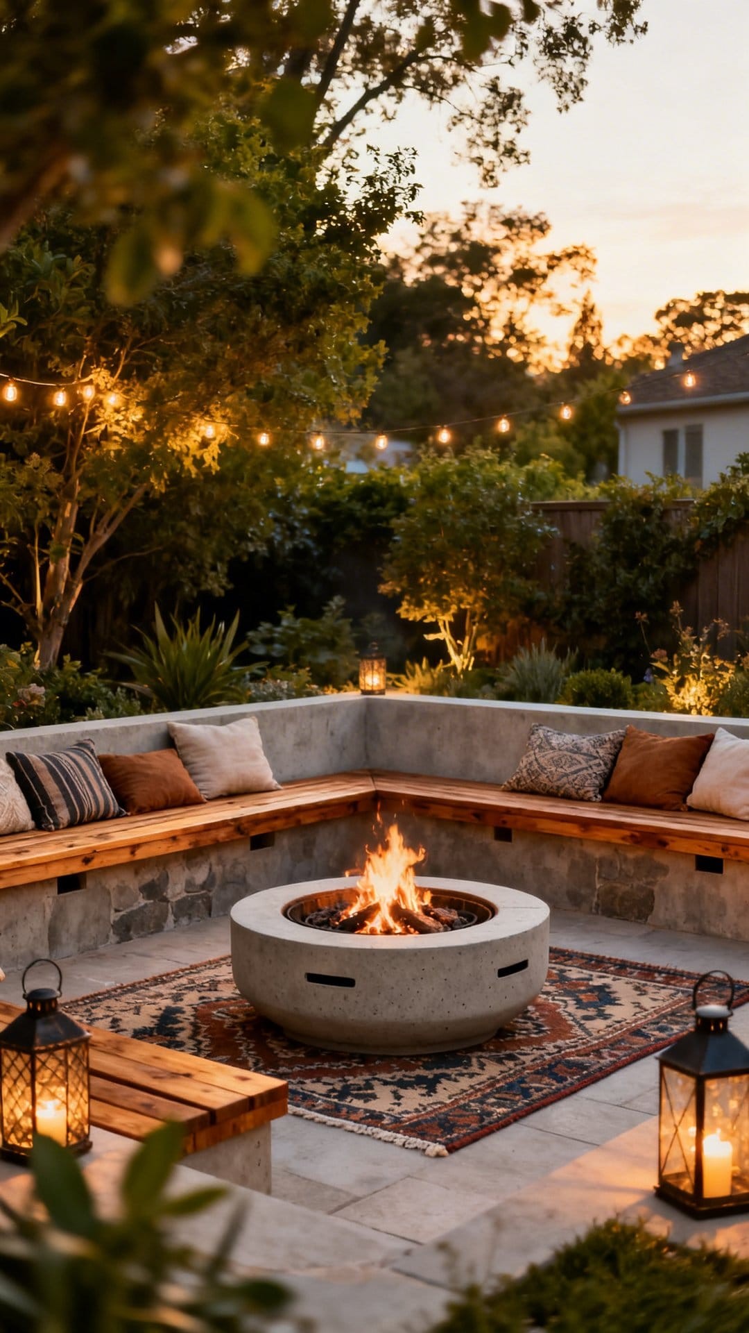 A Classic Stone-Ring Fire Pit for a Natural Look