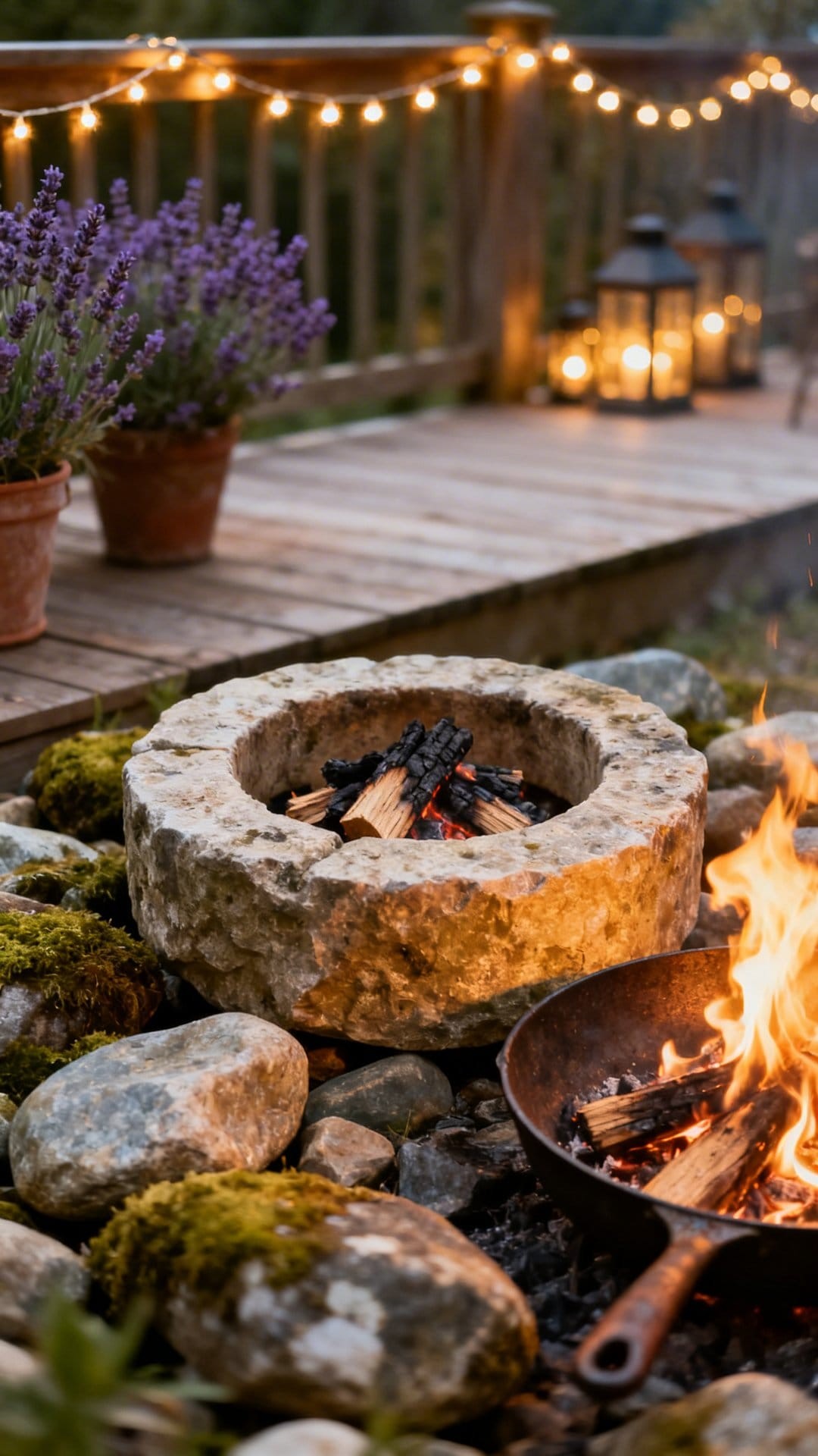 A Sunken Fire Pit Surrounded by Built-in Seating