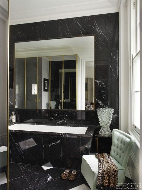 Black Mosaic Tile in Bathroom