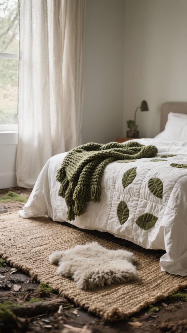 Warm Earthy Textiles on Bed