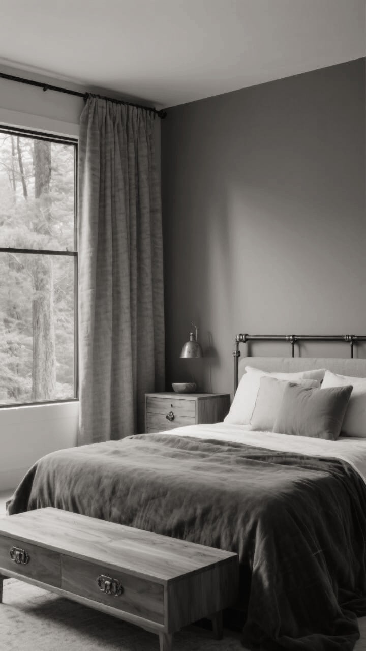 Layered Wood-Toned Rugs in Bedroom