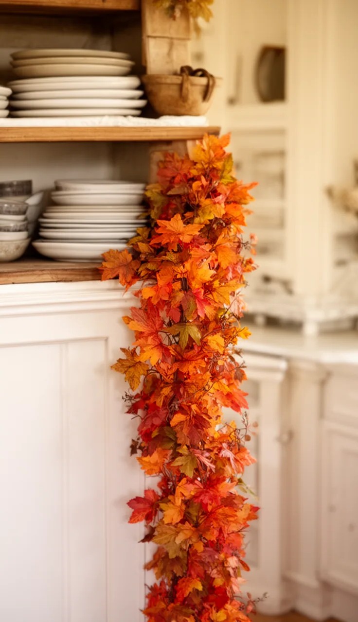Rustic Burlap and Leaf Garland