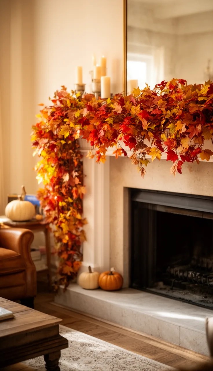 Classic Fall Leaf Garland for the Mantel