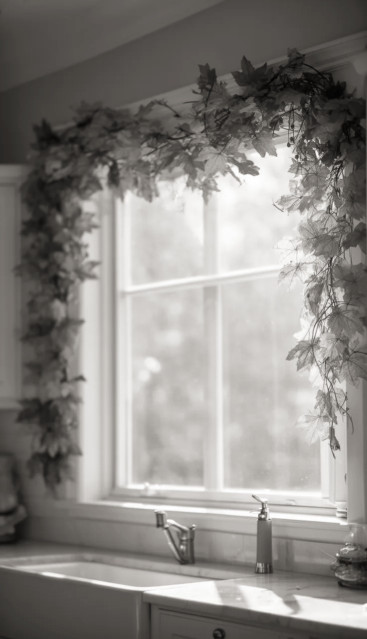 Fall Garland for an Entryway Console