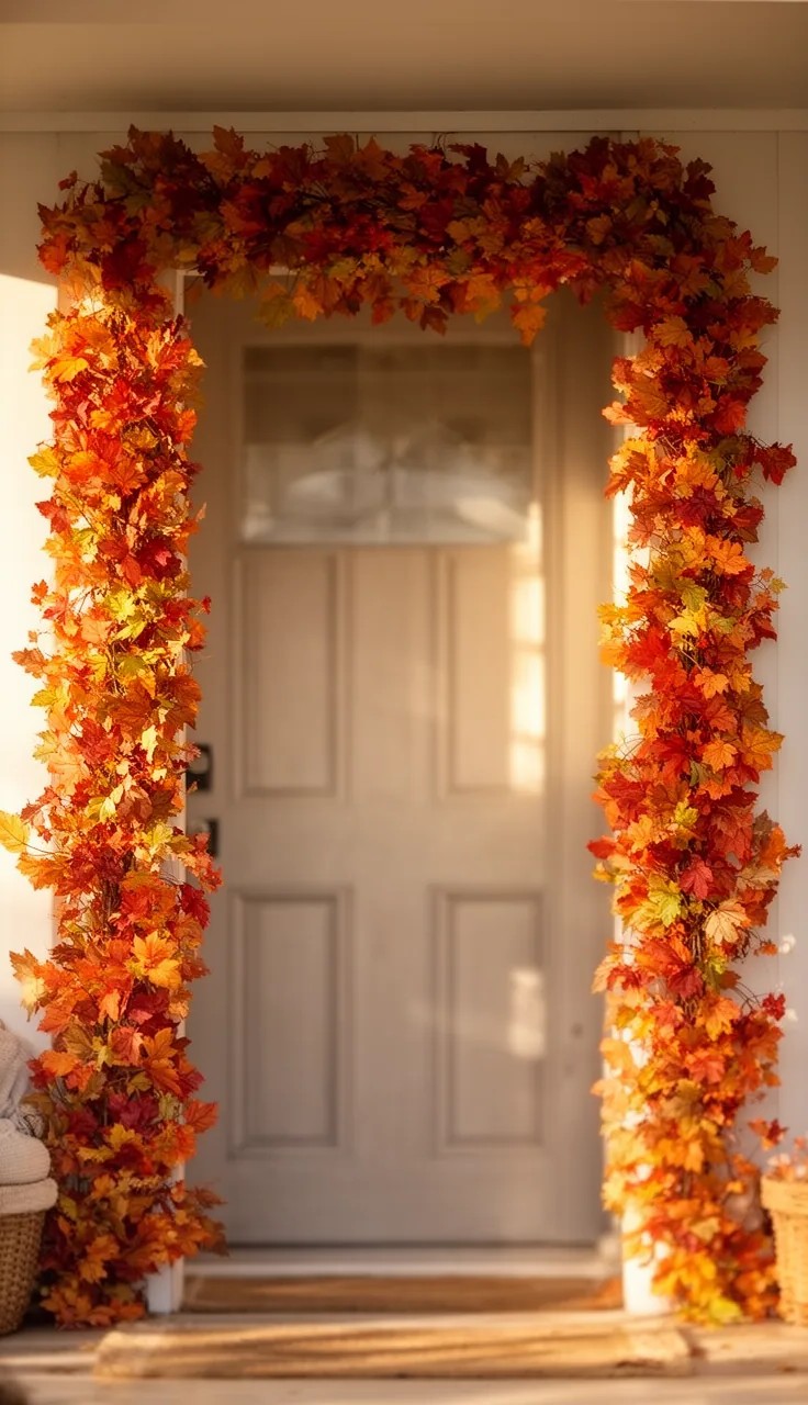 Layered Mantel Garland with Pumpkins