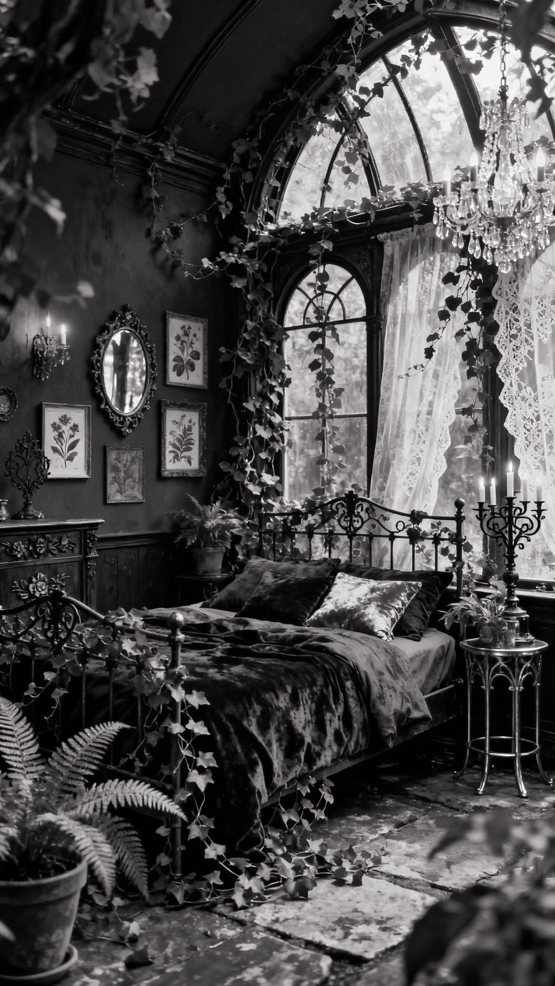 Luxurious Dark Botanical Bedrooms