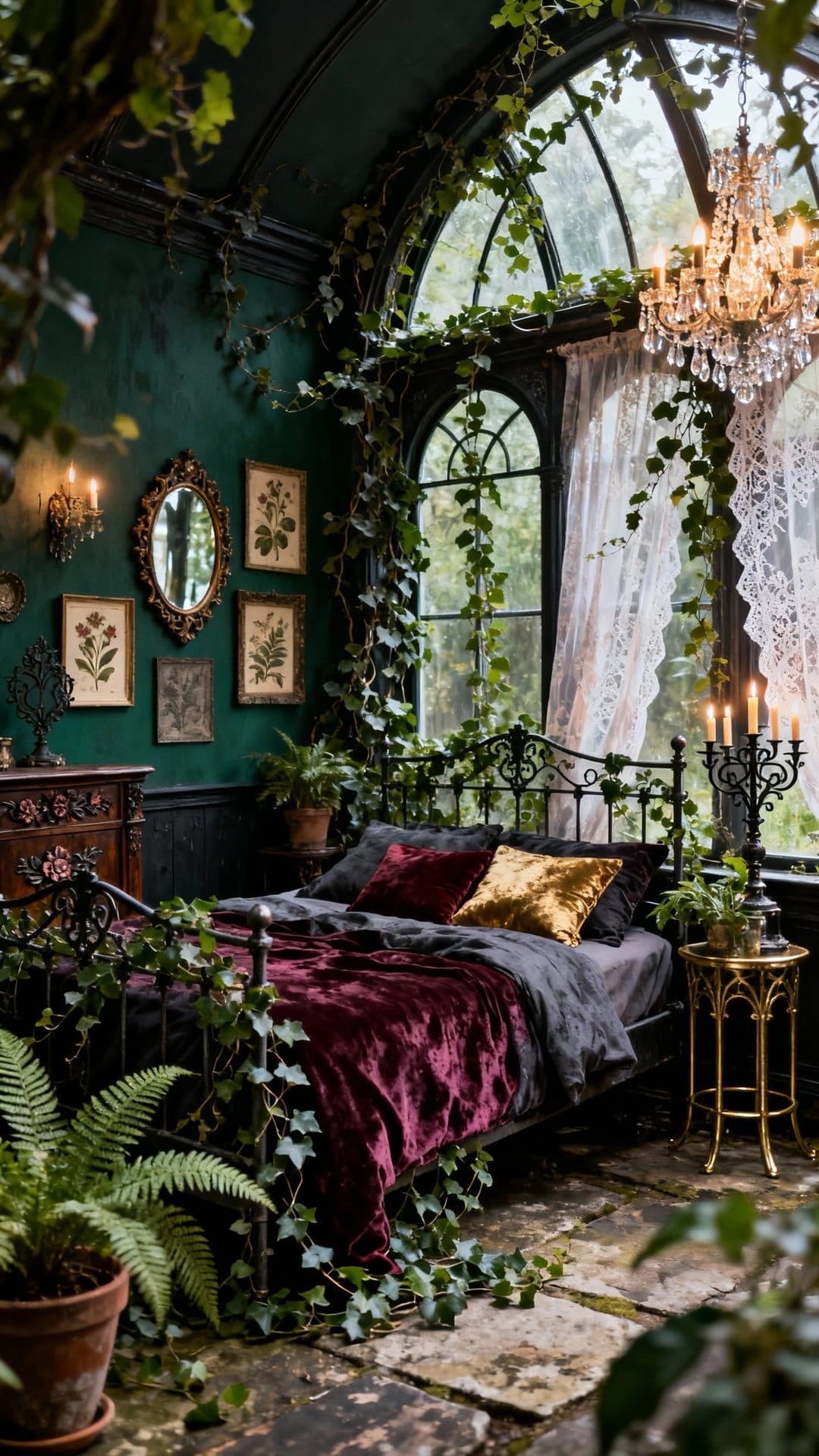 Moody Dark Botanical Wallpaper