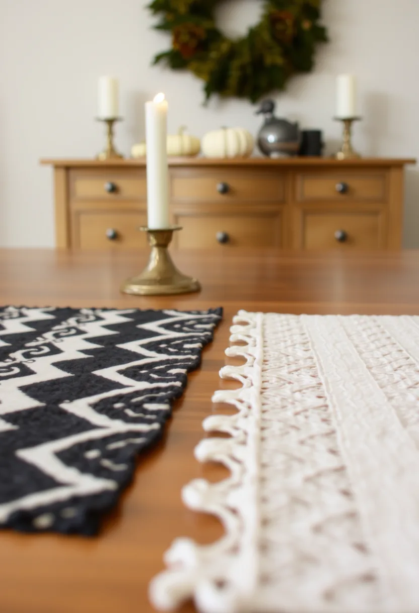 Modern Matte Caramel-Brown Faux Leather Placemat with Debossed Pumpkin Detail on a Slate Table