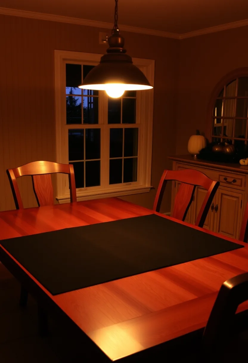 Black Woven Placemat Paired with a Contrasting Terracotta Linen Napkin and Black Wooden Napkin Ring