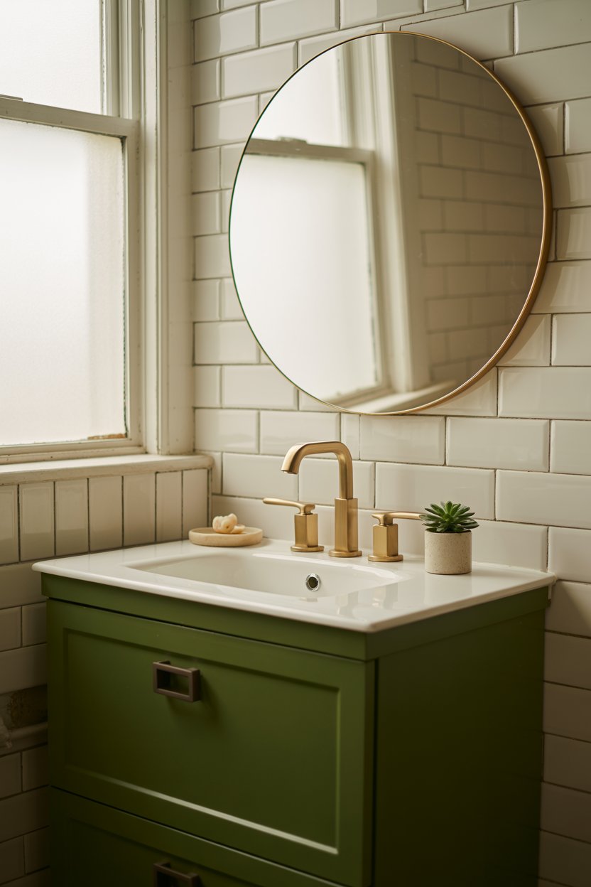 1. A Small Dresser Unit Converted Into a Custom Vanity Base