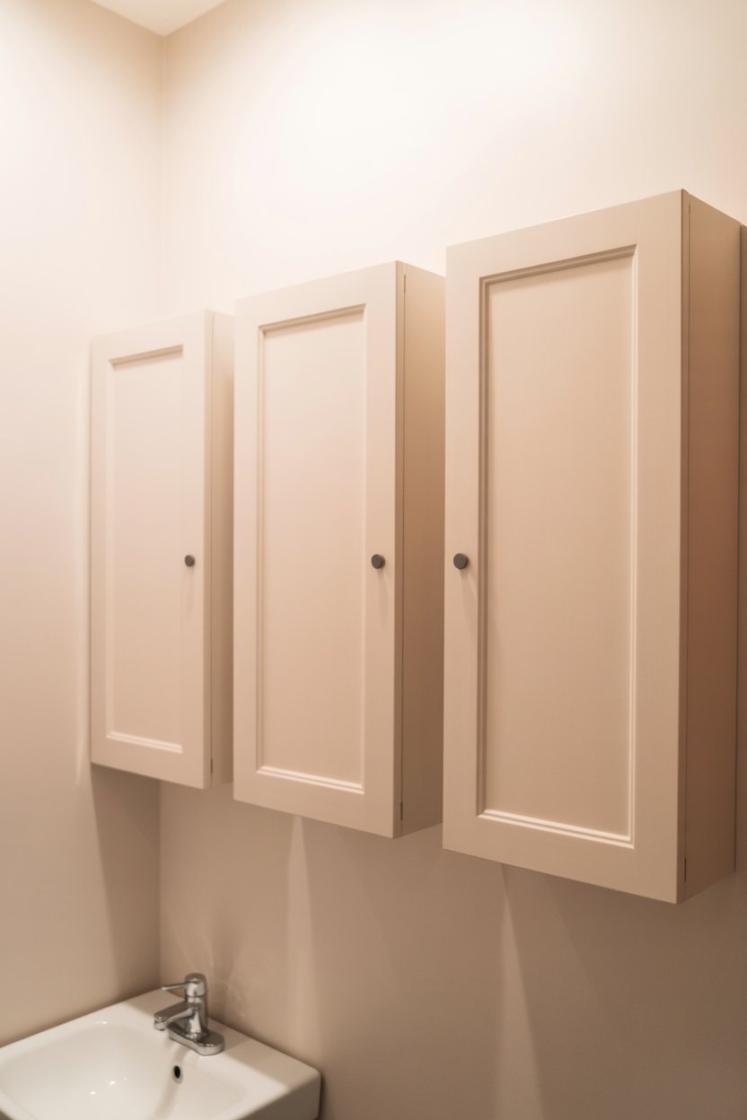 5. A Kitchen Spice Rack Repurposed as a Bathroom Wall Shelf
