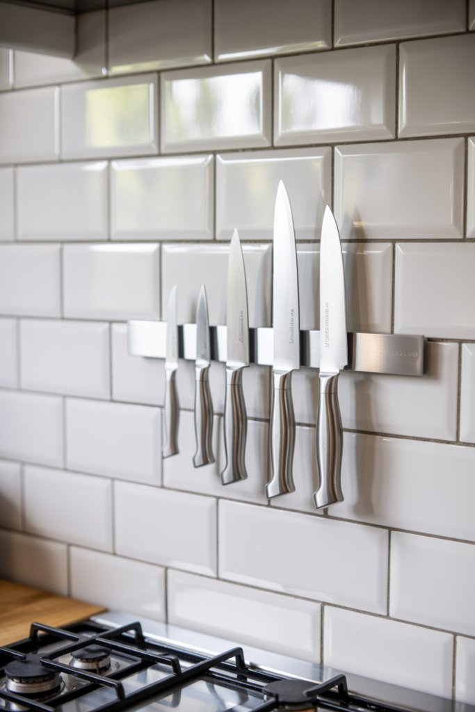 5. Wall-Mounted Rail Systems for Hanging Utensils and Pans