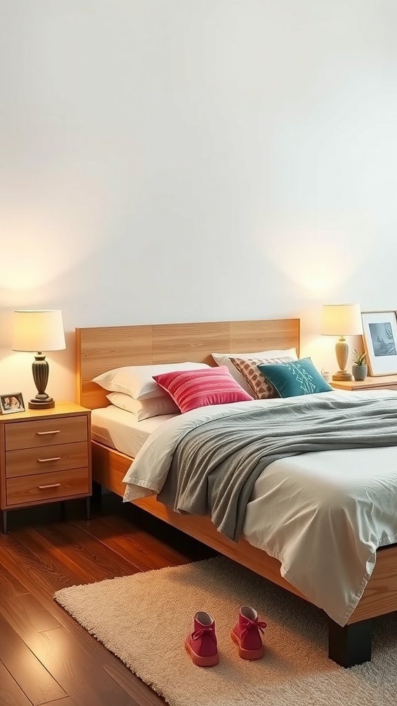 Kallax Units Flanking the Bed as Built-In Nightstands