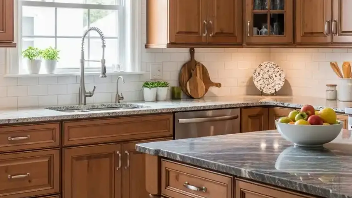 Warm Amber and Caramel-Stained Maple kitchen cabinetry with golden-cognac richness
