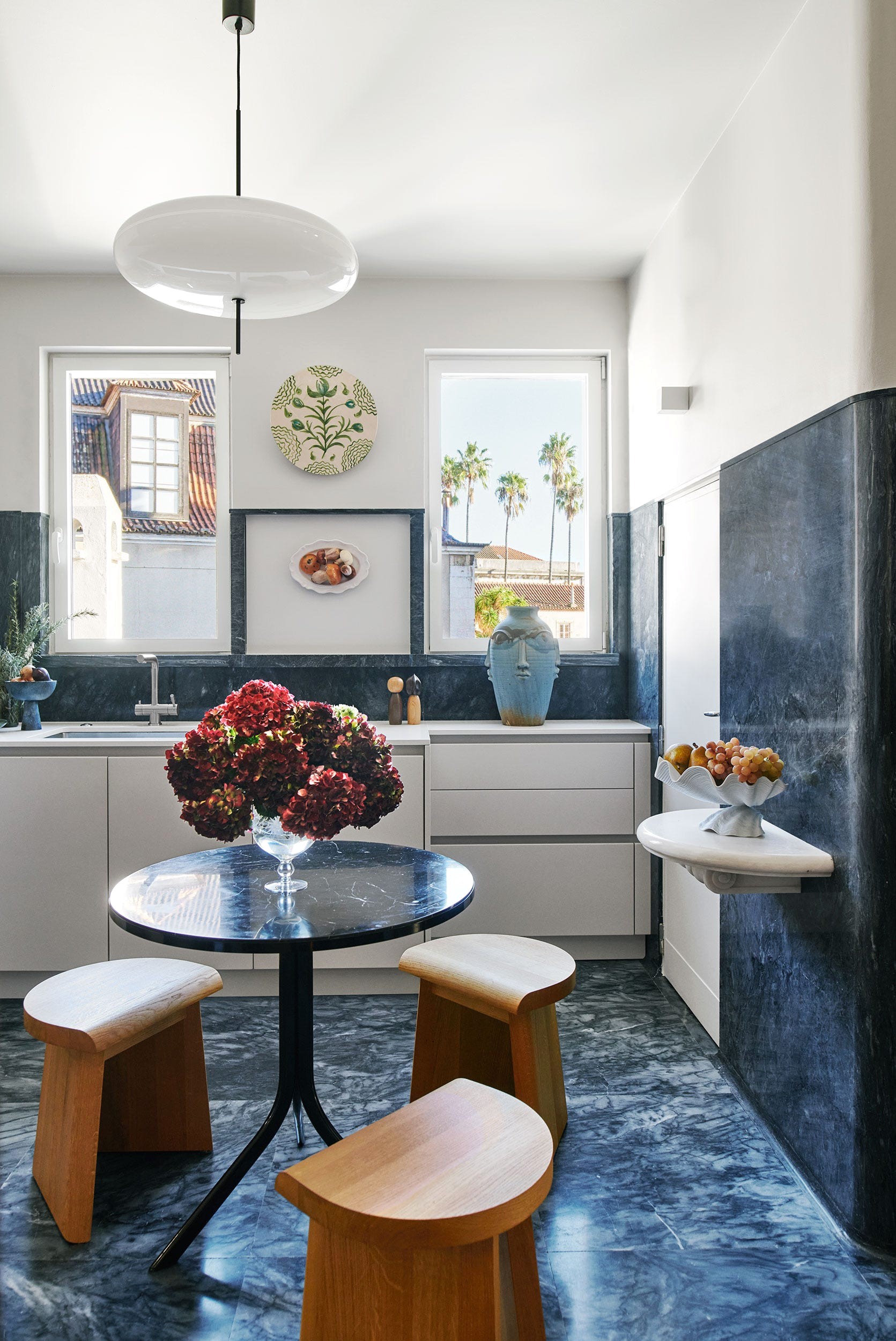 Exposed Brick Wall in Kitchen