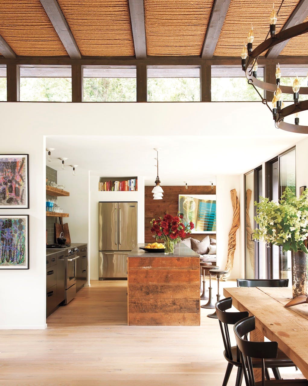 Round Statement Mirror in Kitchen