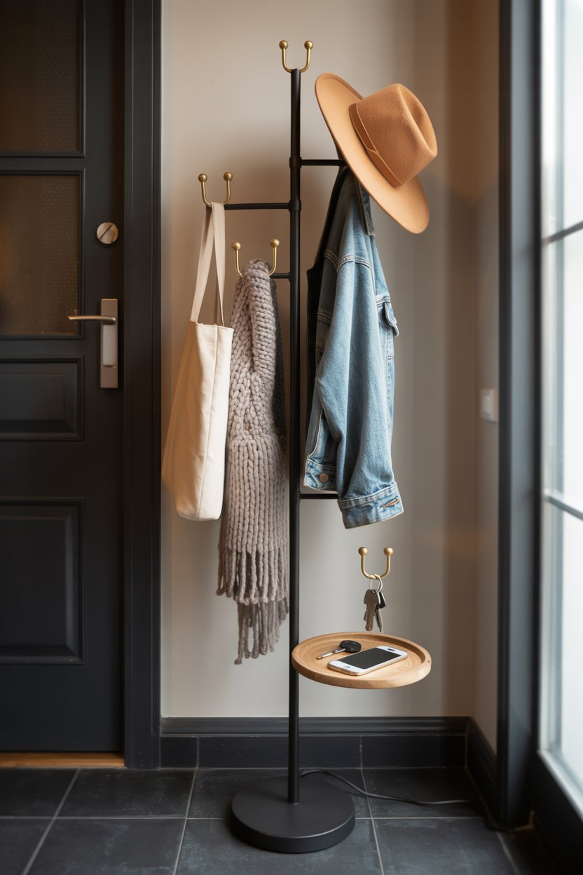 5. Turning the Pole into a Coat or Towel Rack