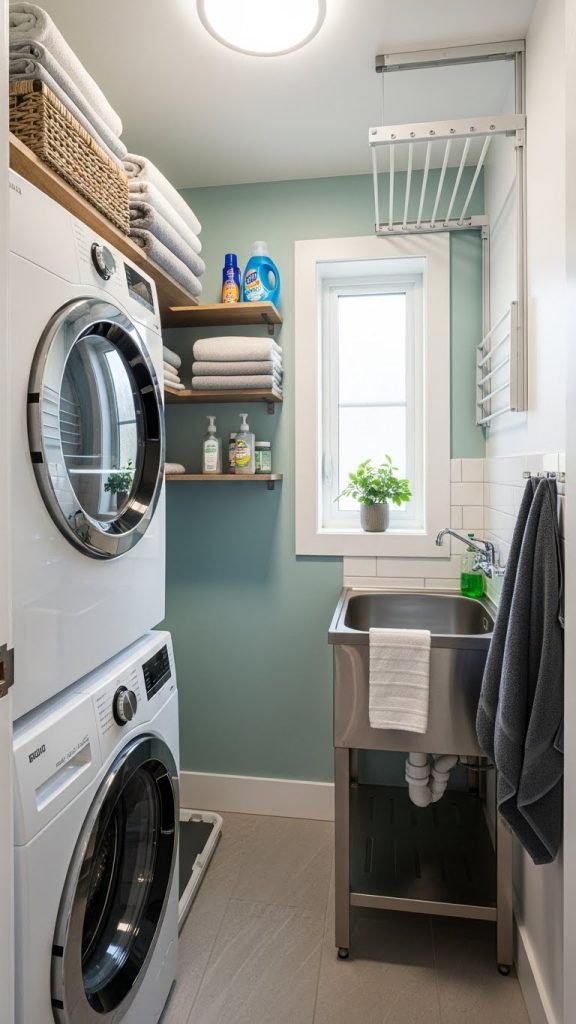 A Fold-Out Ironing Board Built Into a Cabinet