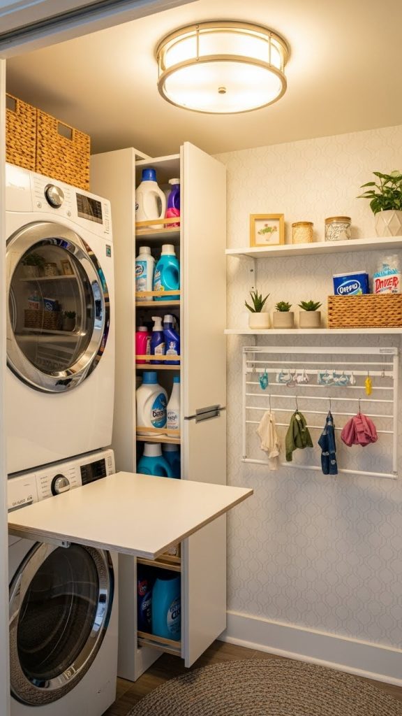 A Hanging Rod Above or Beside the Washer for Air-Drying