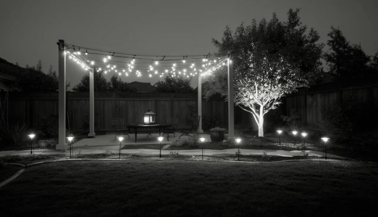 Spotlighting a Water Feature or Statue