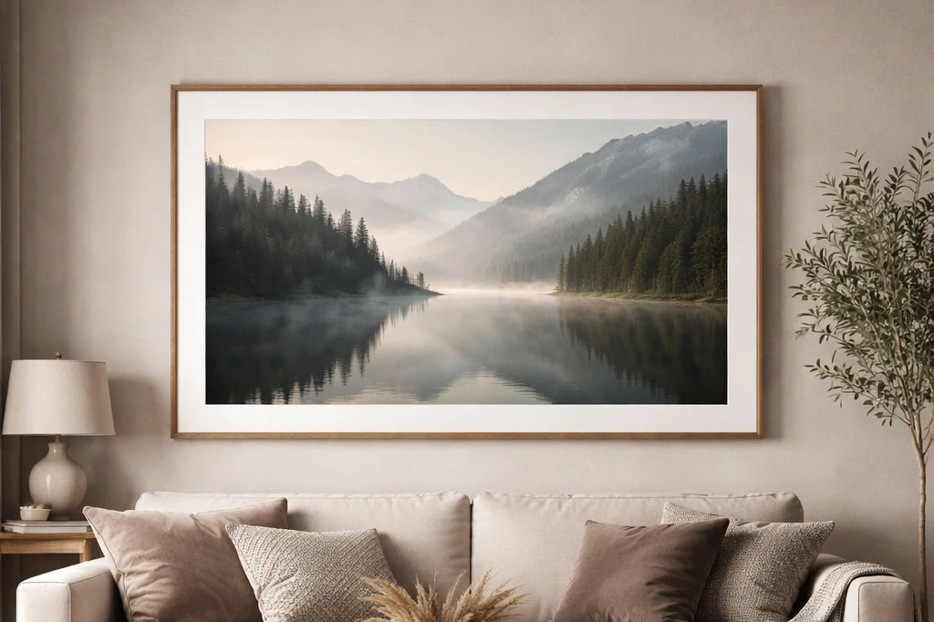 Black and White Photography Wall Art in a Modern Living Room