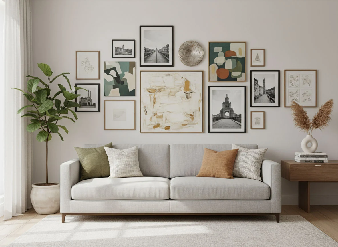 Calming Landscape and Nature Photography in an Airy Living Room