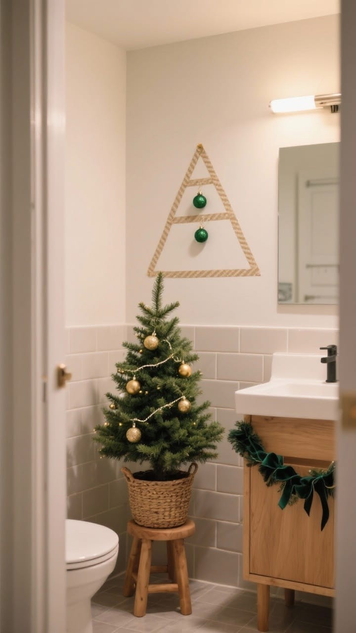 String Lights Draped along a Mirror Frame
