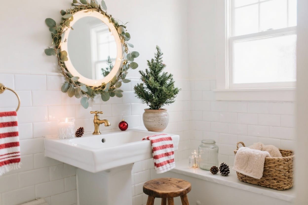 A Festive Tray Styled with Mini Ornaments
