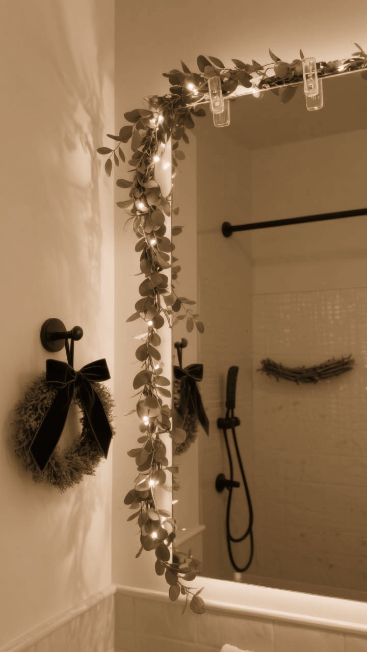 A Small Garland Draped along a Shelf Edge