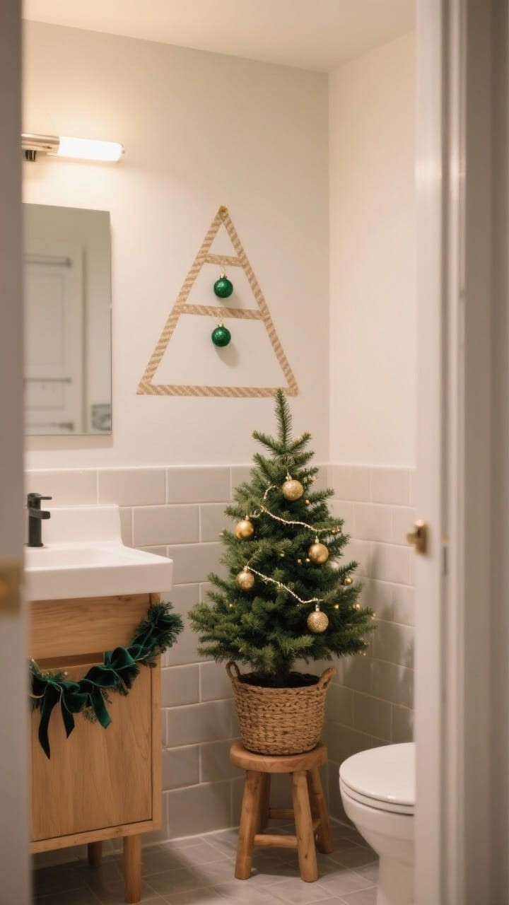 A Mini Stocking Hung on a Towel Bar