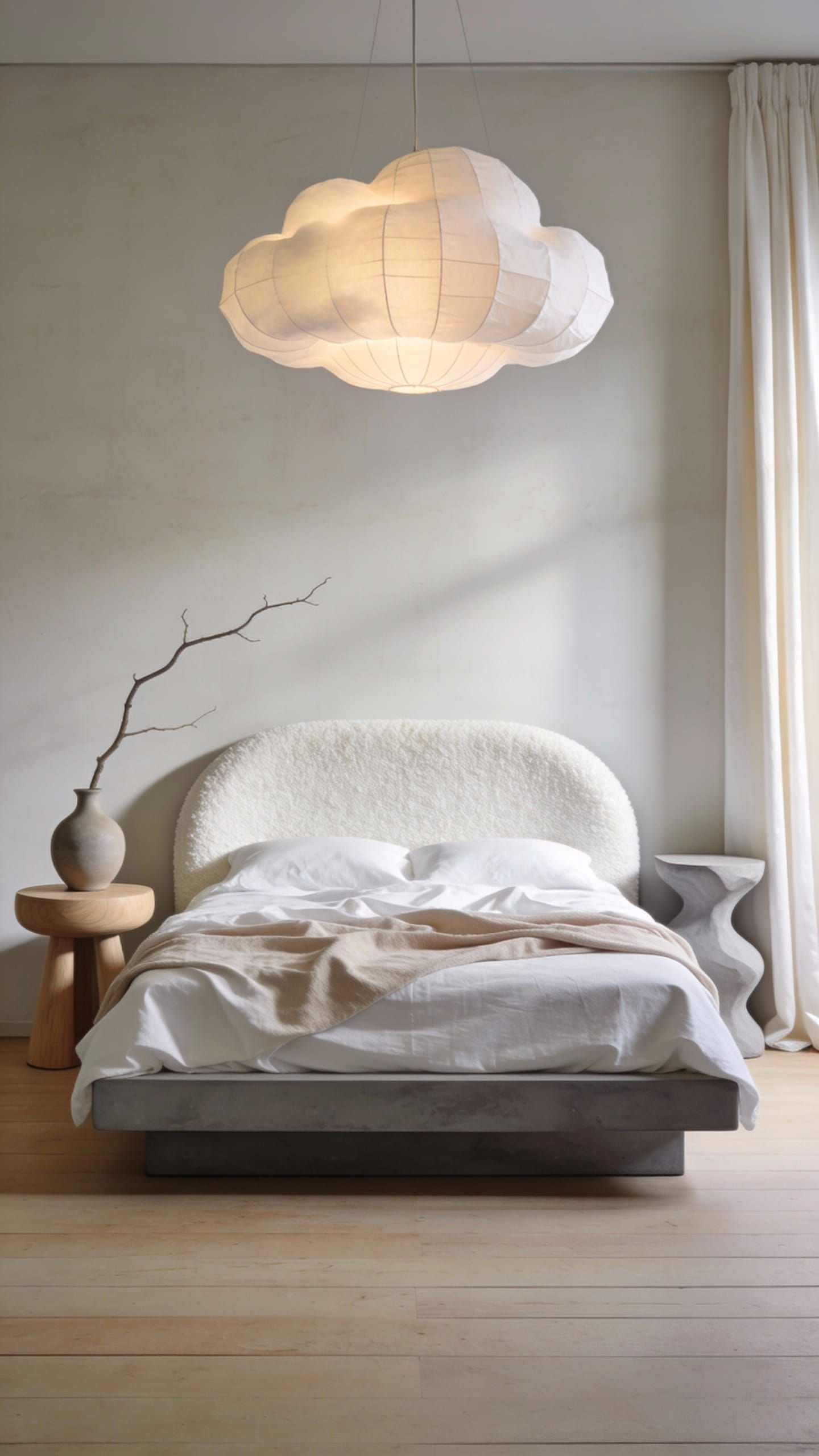 Fairy Lights Draped on Headboard