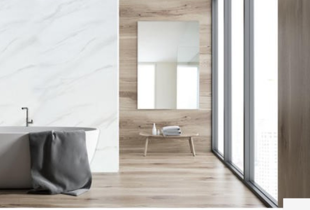 Large-Format Marble Slab Shower Walls