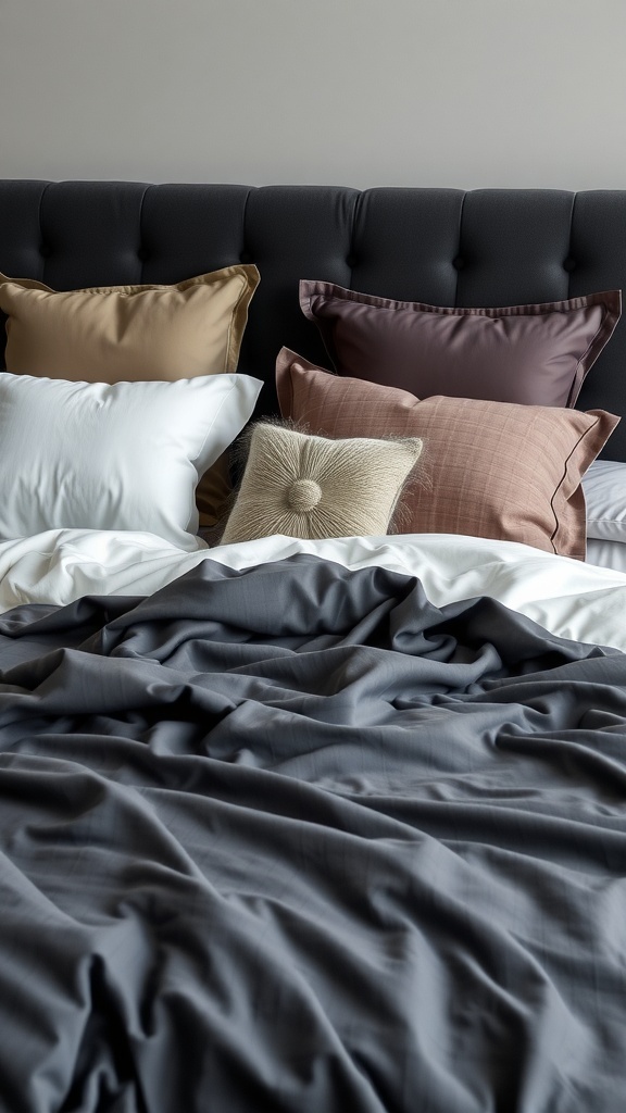 Textured Bedding in Solid Masculine Tones