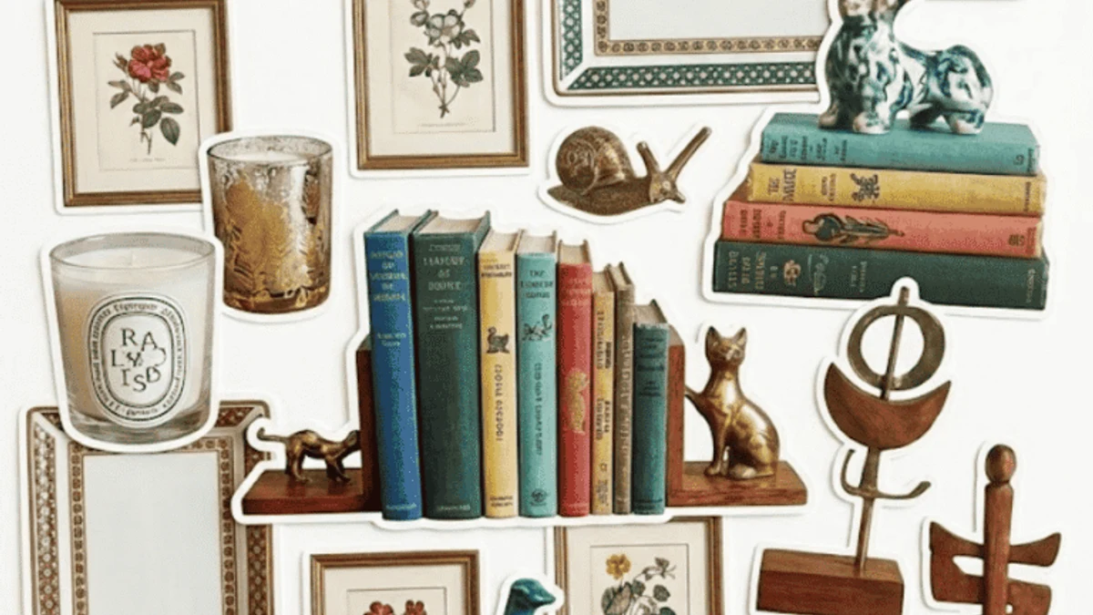 A dense collection of personal mementos displayed together