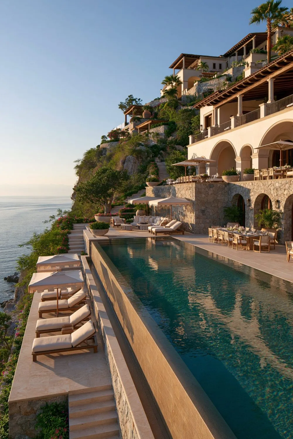 6. A Great Room with Soaring, Beamed Ceilings and Warm Neutral Tones
