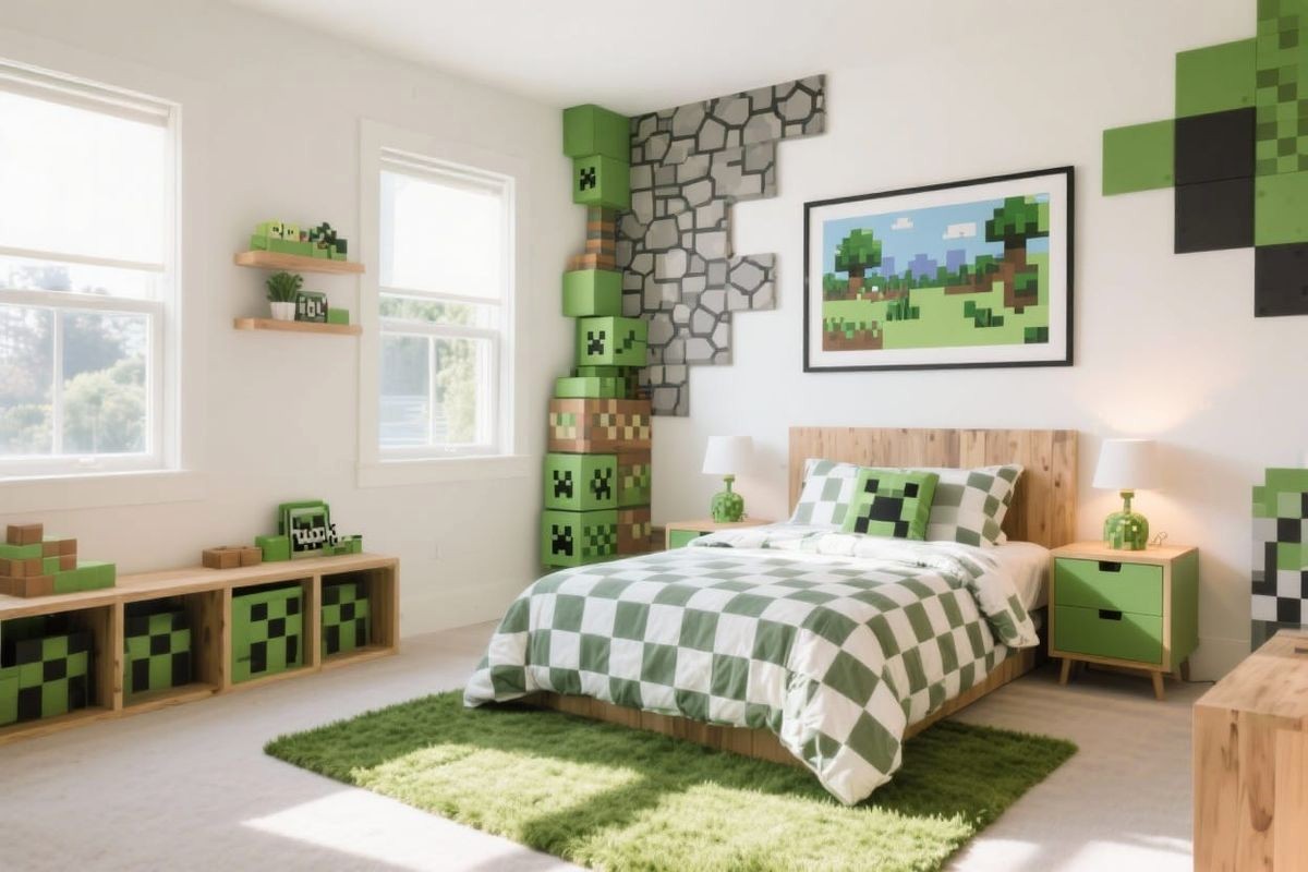 12 Minecraft-Inspired Bedroom Ideas for a Modern Kids' Space Hero Showcase