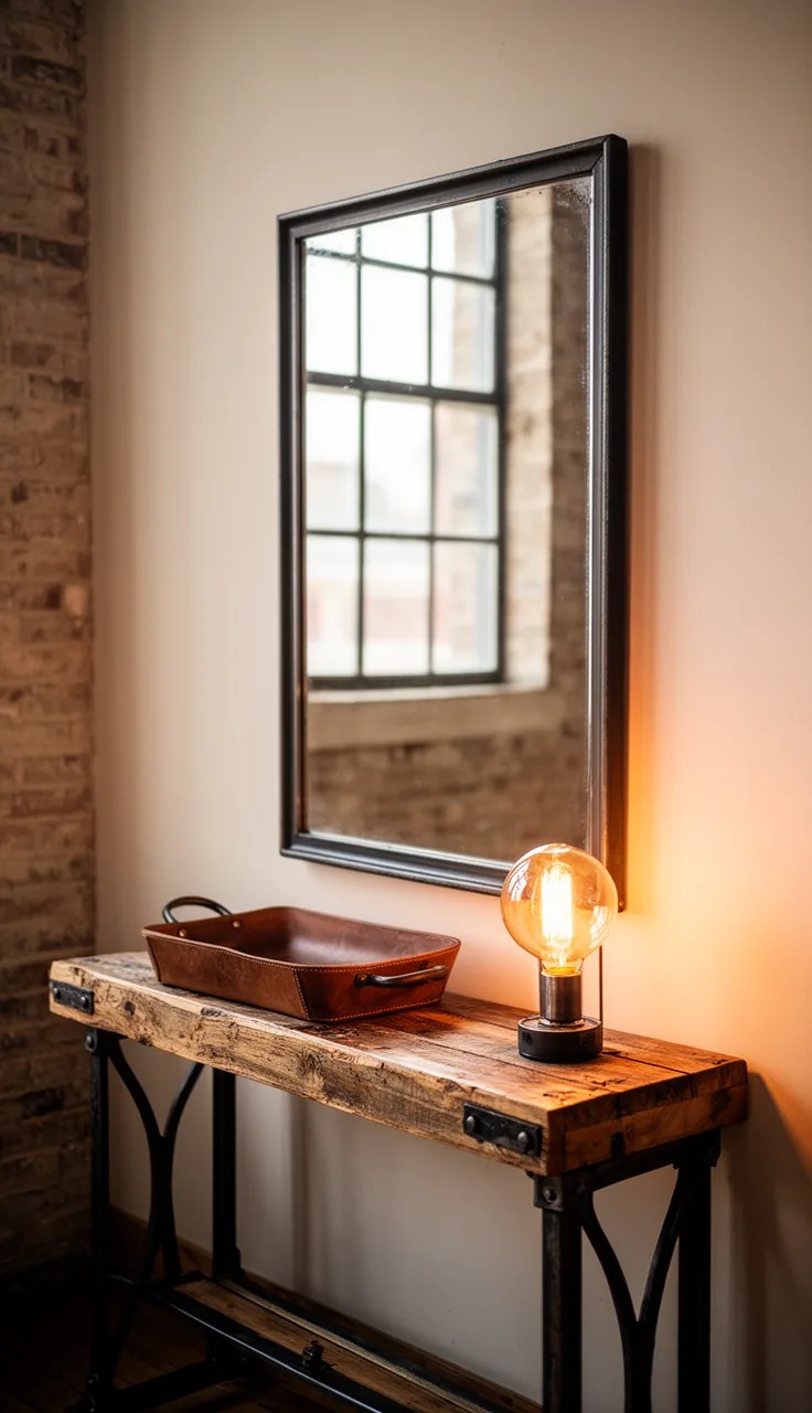 An Arched Vintage Mirror for Architectural Elegance