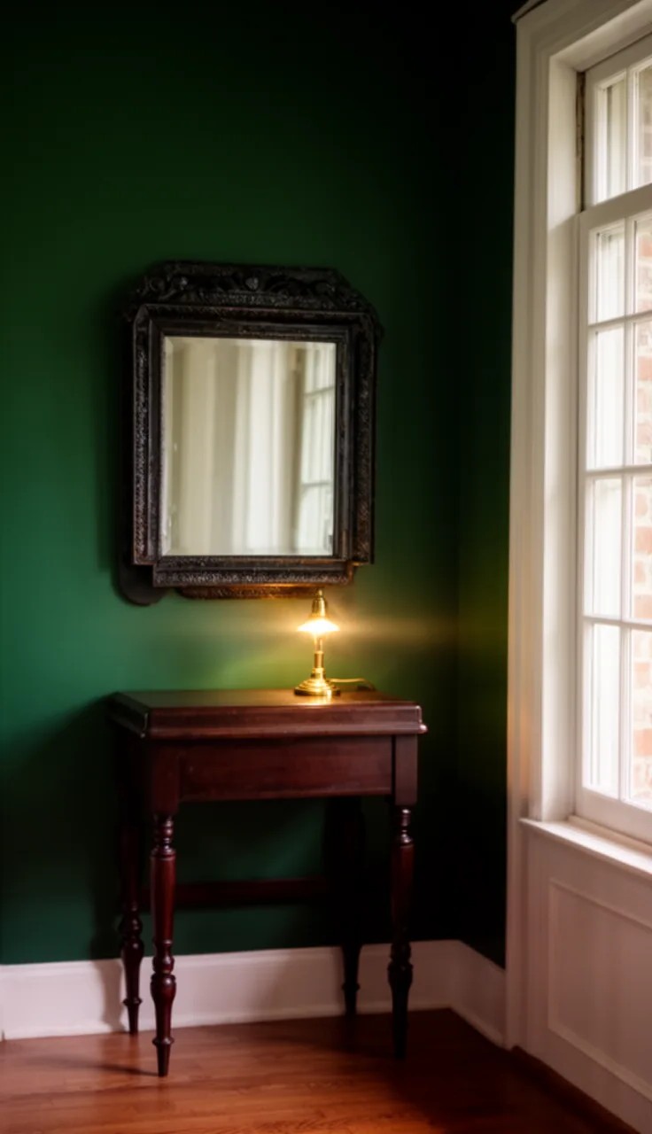 A Vintage Mirror Styled with Fresh Flowers Beneath It
