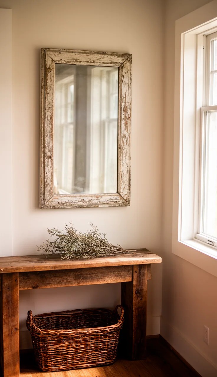 A Cluster of Small Vintage Mirrors for a Gallery Effect