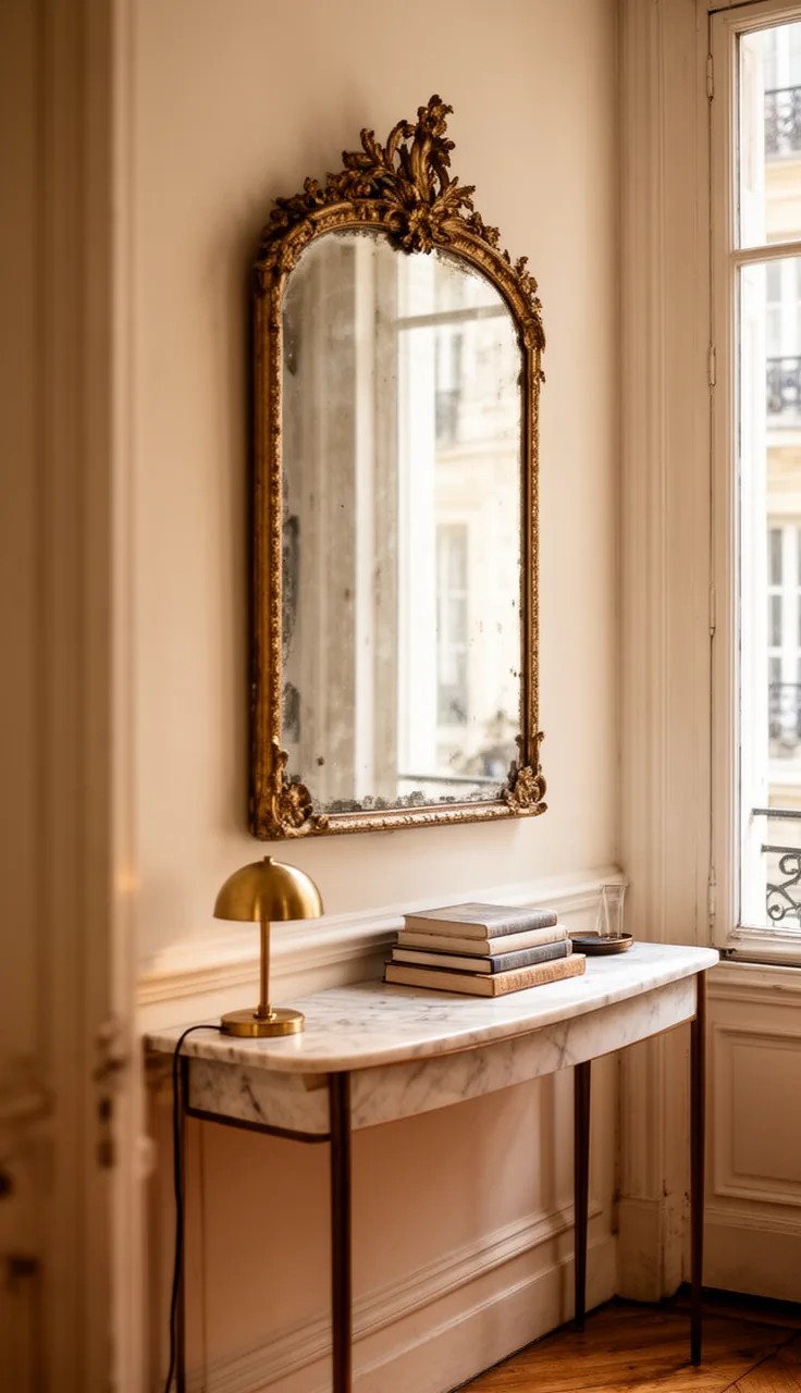 An Ornate Gilded Frame Mirror as a Statement Piece