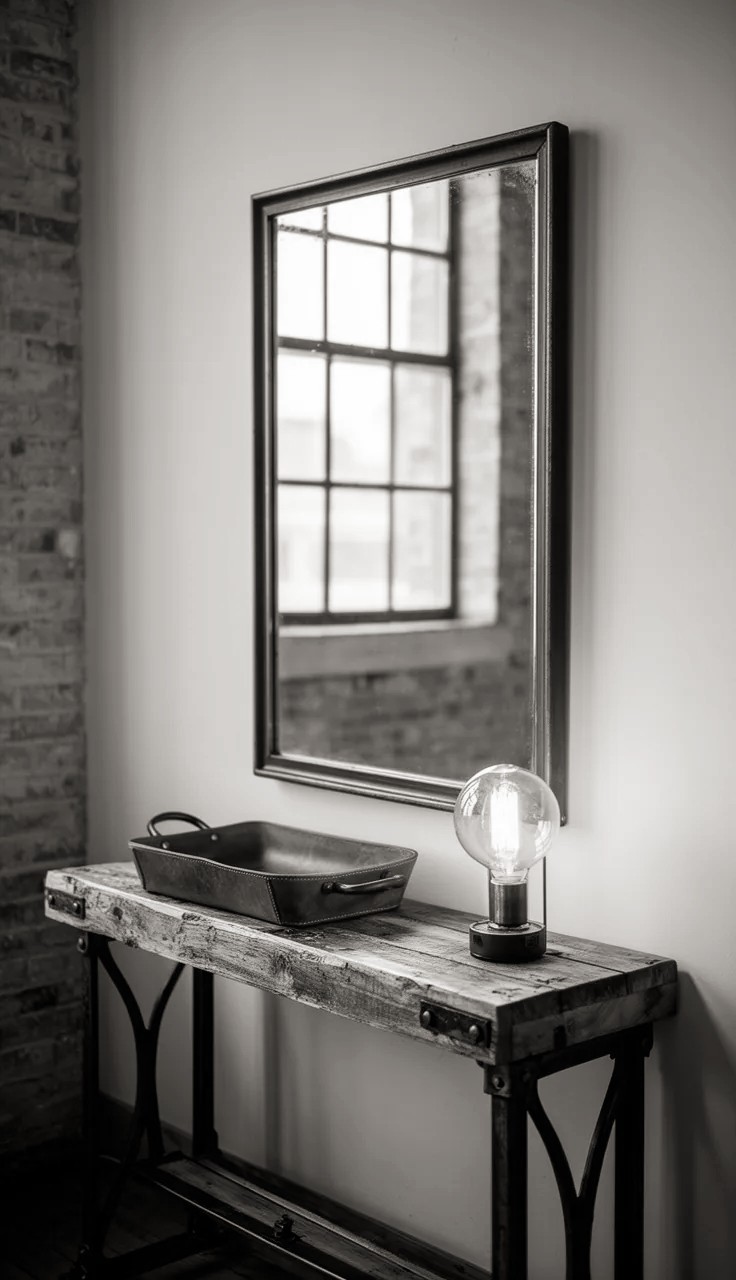 An Oval Vintage Mirror with an Ornate Metal Frame