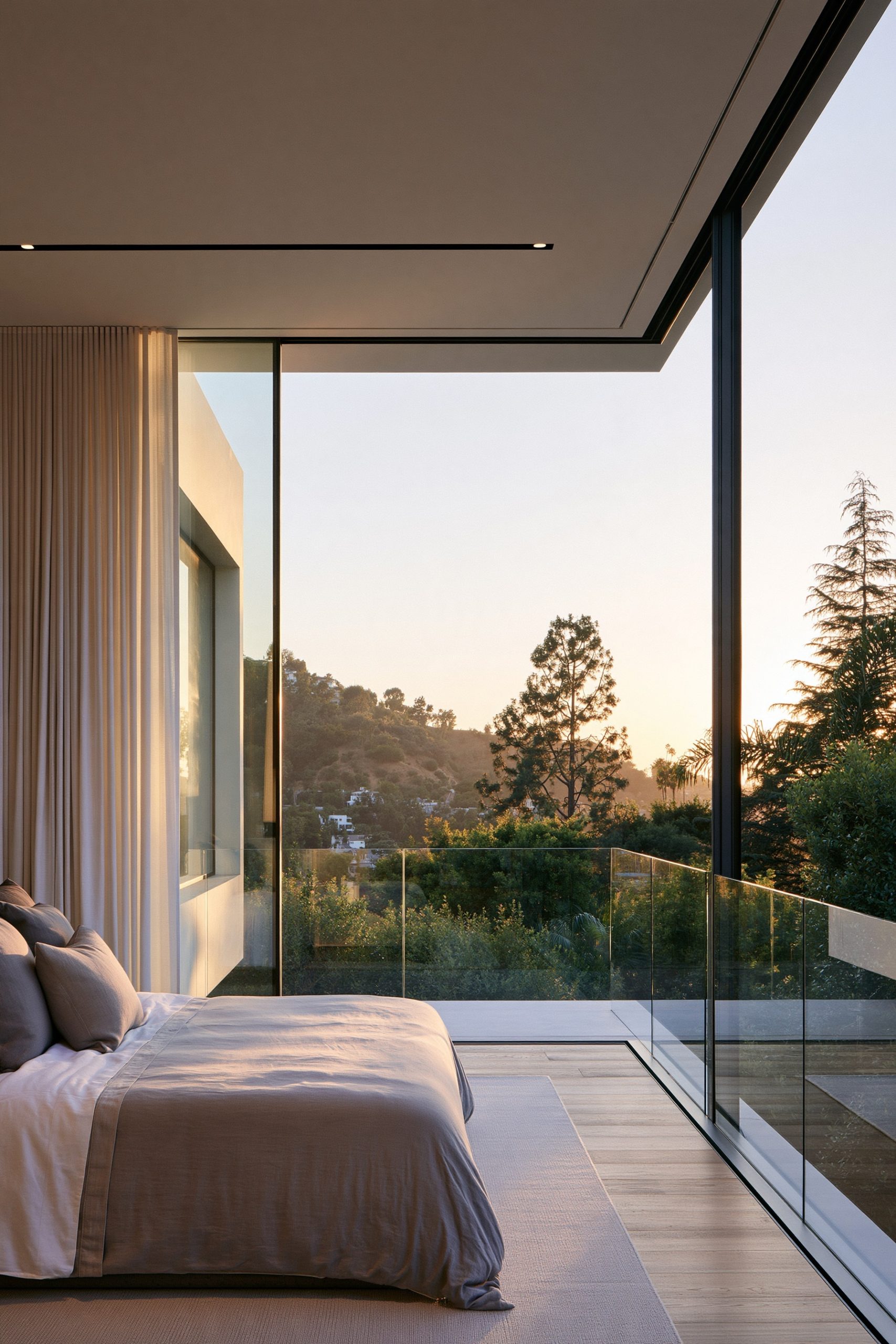 4. A Minimalist Steel-and-Glass Balcony Railing for an Unobstructed View