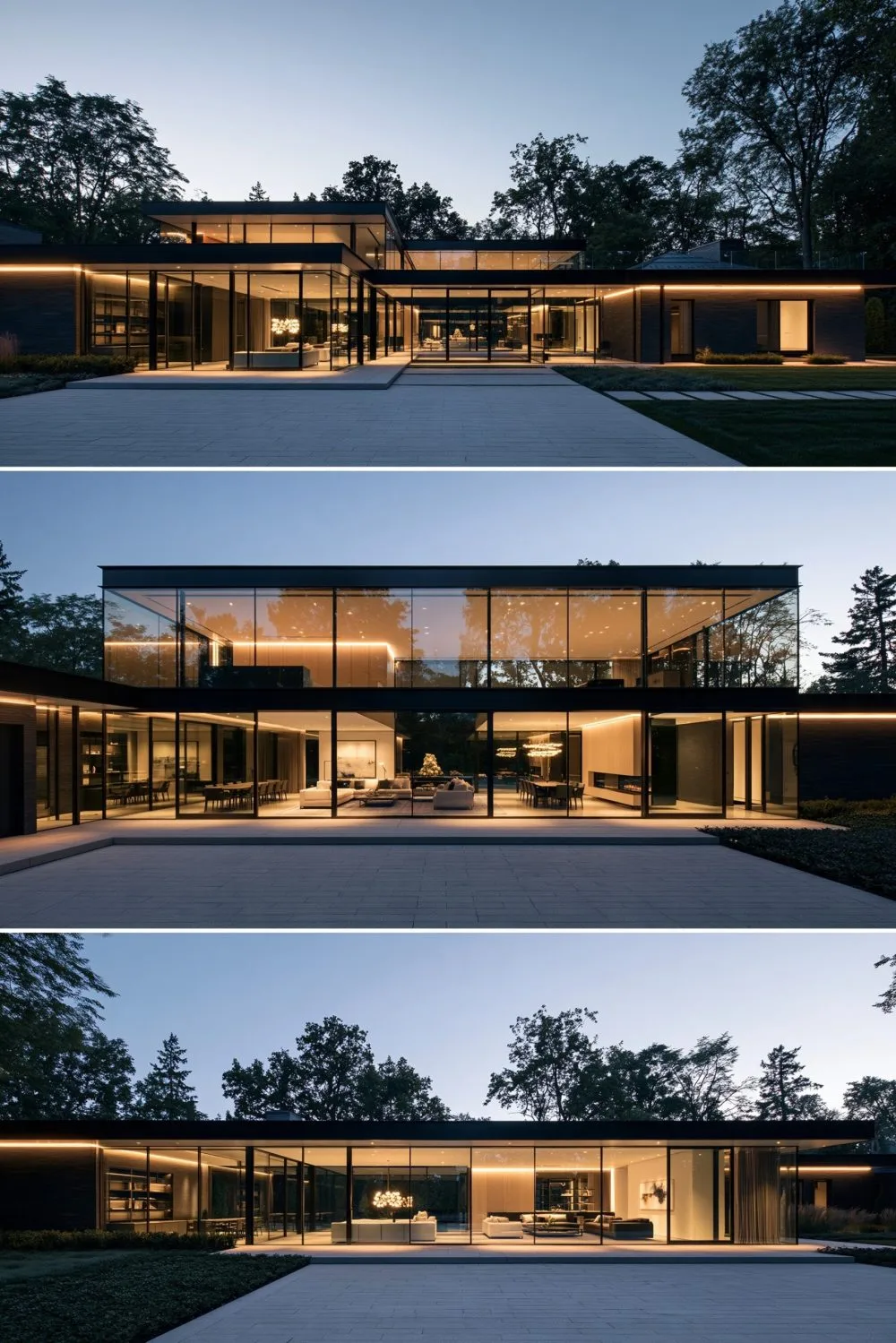2. A Dramatic Two-Story Great Room with Floor-to-Ceiling Windows