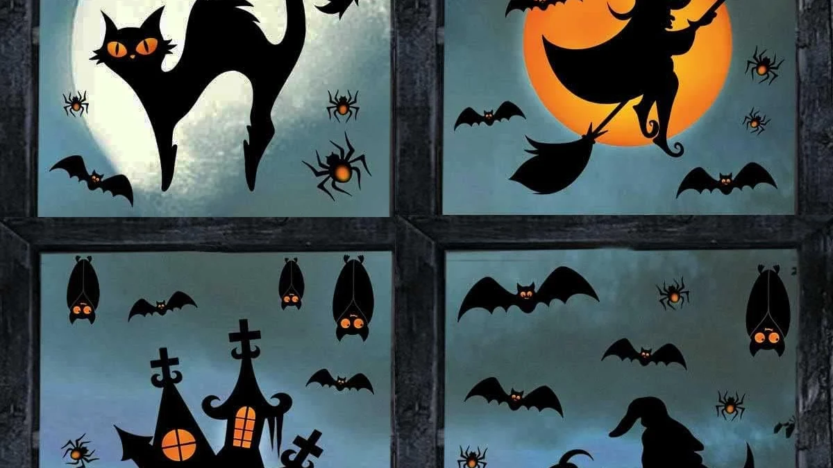A shared break room decorated with a tasteful Halloween theme