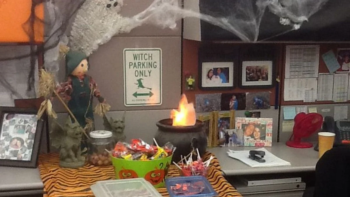 A costume contest signup board as a fun team activity