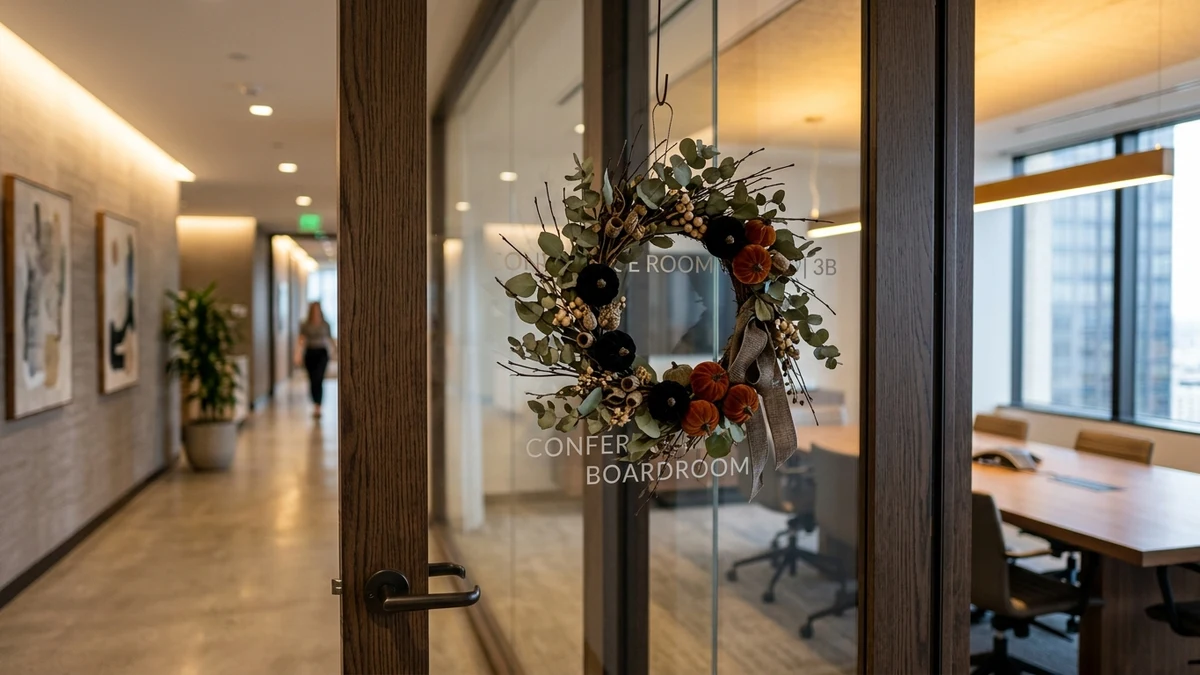 A small wreath for a private office door