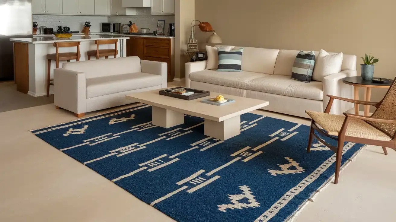 Area Rug Defining Living Zone in Open Concept Layout