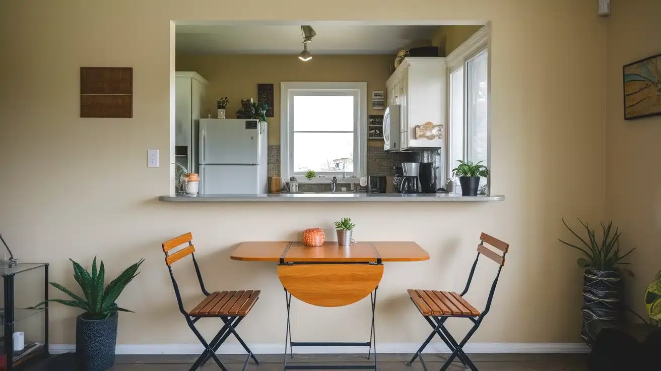 Compact Round Dining Table in Open Concept Layout