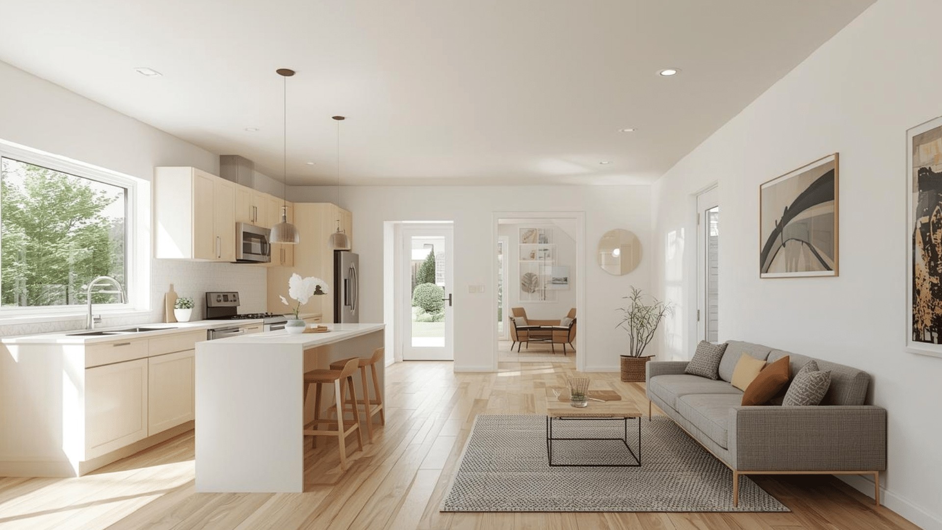 30 Small House Open Concept Kitchen and Living Room Ideas Hero