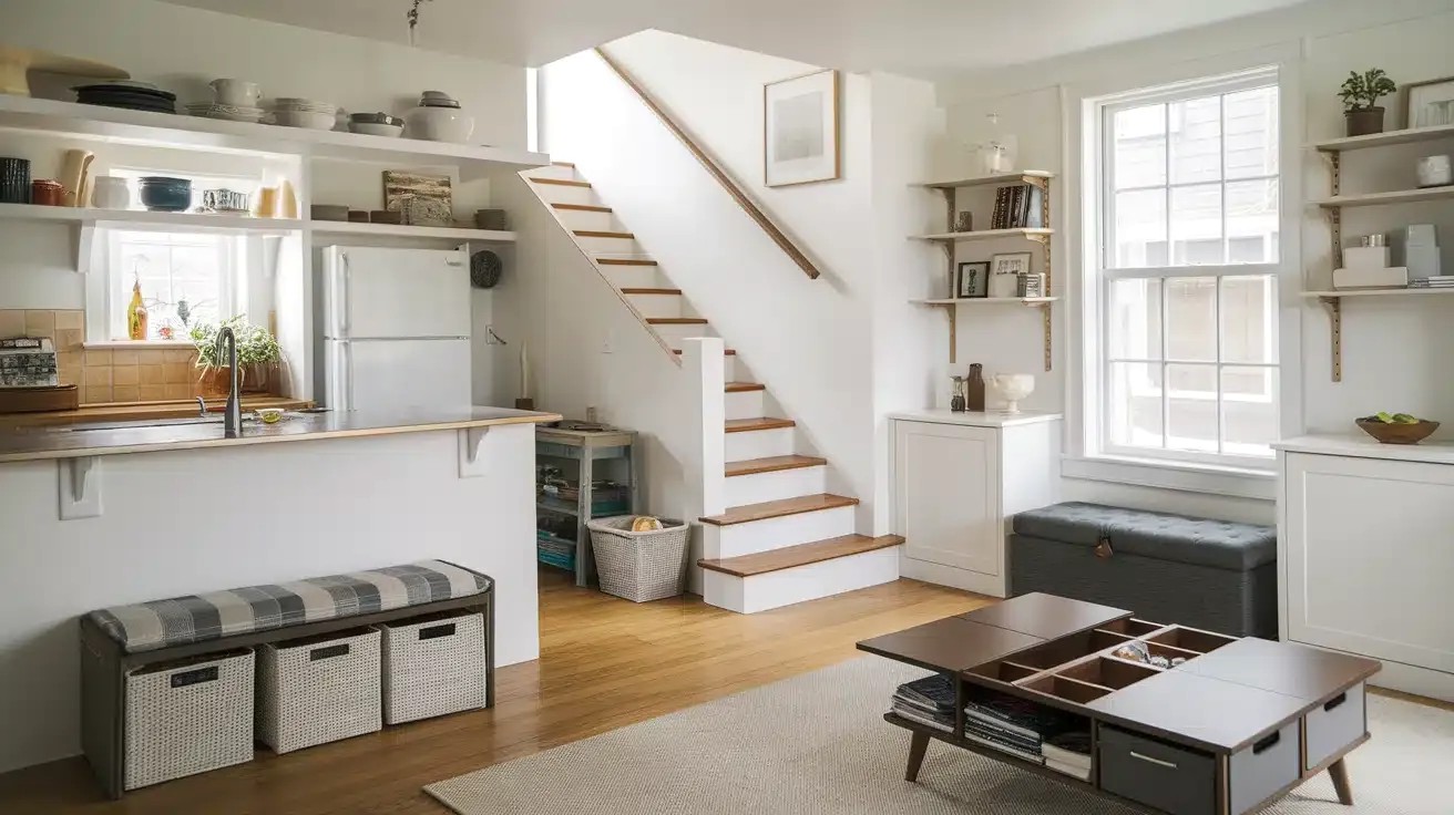 Concealed Panel-Ready Storage in Open Concept Kitchen